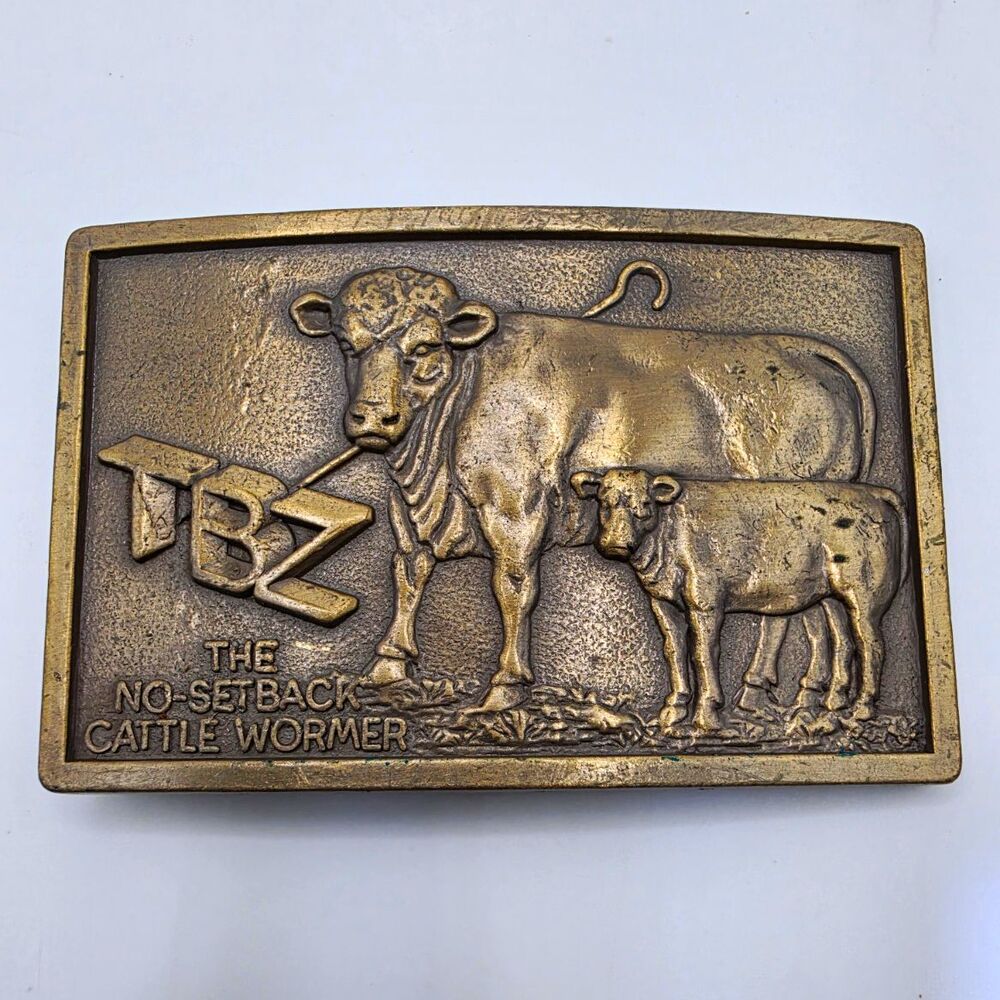 Vintage Merck TBZ No-Setback Cattle Wormer Limited Edition Belt Buckle